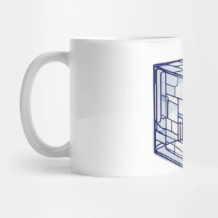 Rubic Cube Blue Shadow Silhouette Anime Style Collection No. 381 Mug